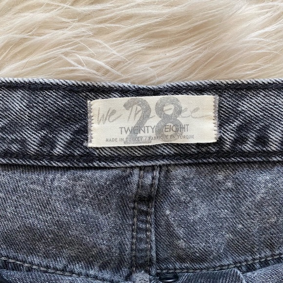 Free People Gray Acid Wash Maggie Distressed Straight Leg Jeans Bottlerocket - Picture 13 of 14